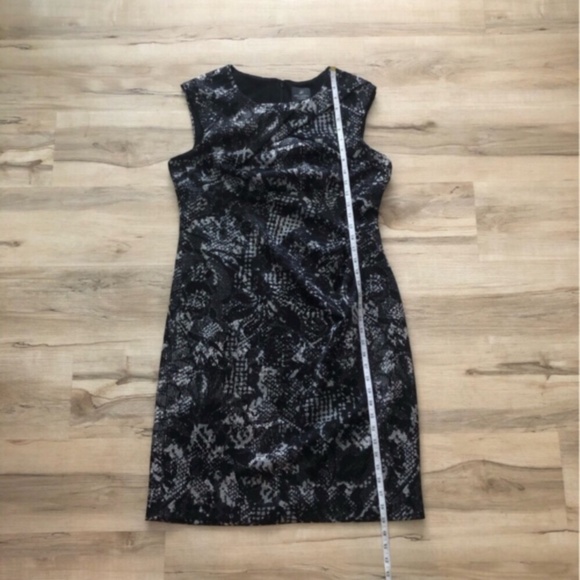 Adrianna Papell Black and Silver Sheath Midi Dress - Picture 7 of 7